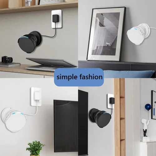 Vista 5 de Estante de pared para altavoces Echo Pop, soporte para Echo Pop con gestión de cables integrada que ahorra espacio para accesorios de altavoces Echo