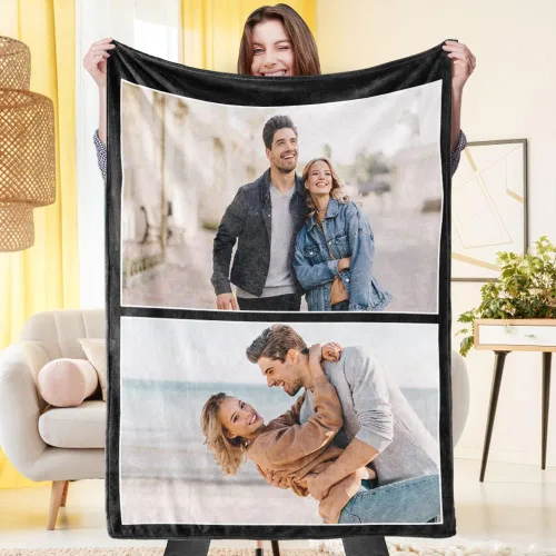 Vista 9 de VEELU Manta personalizada con imagen, mantas de fotos personalizadas con imagen, manta para el día de la madre para mamá papá, regalos