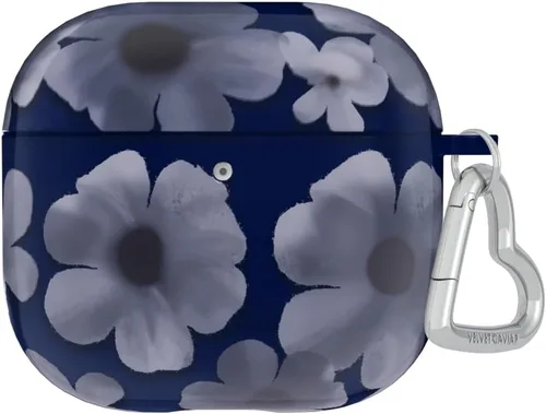 Vista 24 de VELVET CAVIAR Funda compatible con AirPods 4 con llavero, bonitas fundas protectoras duras de 4ª generación para mujer, diseño de lunares azules