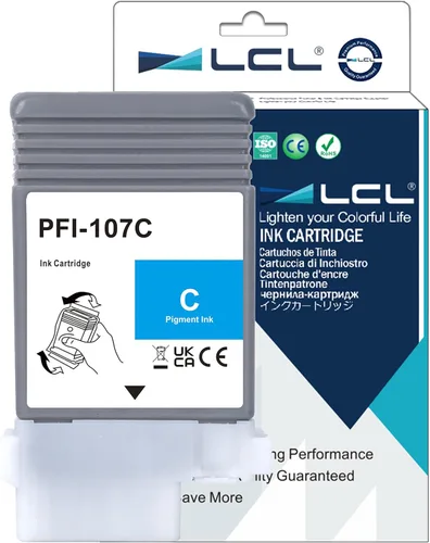 Vista 8 de LCL PFI-107 Cartucho de tinta negro de 4.4 fl oz de repuesto para Canon PFI-107 PFI-107BK PFI107BK para impresoras Canon ImagePROGRAF iPF670 iPF680