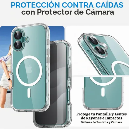 Vista 2 de AICase Funda transparente para iPhone 17 [compatible con MagSafe] resistente protección contra caídas, cuerpo completo, a prueba de golpes, a prueba