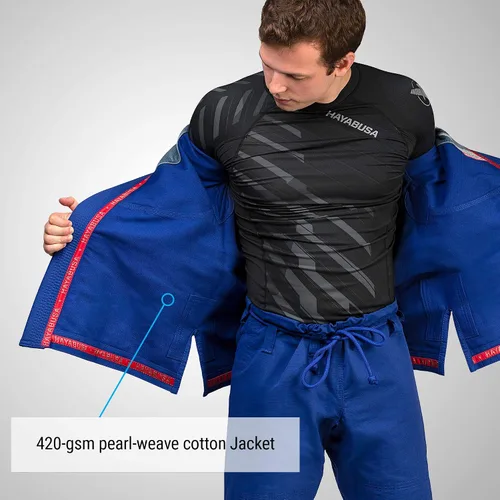 Vista 4 de Hayabusa Jiu Jitsu Gi de tejido perlado ultraligero