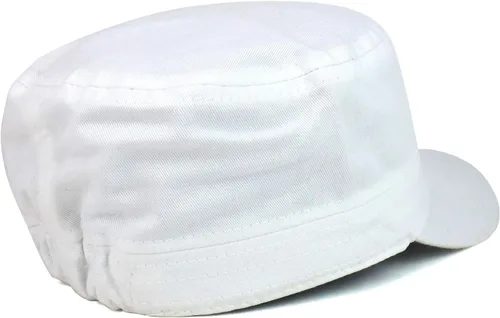 Vista 4 de Trendy Apparel Shop Gorra estilo militar liso Castro con bolsillo Blanco