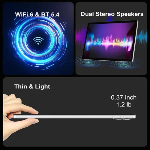 Vista 11 de 2026 Tablet de 10 pulgadas, tabletas Android con procesador Octa-Core, 12 GB de RAM 128 GB ROM 1 TB expandible, cuerpo metálico, 1280 x 800 IPS