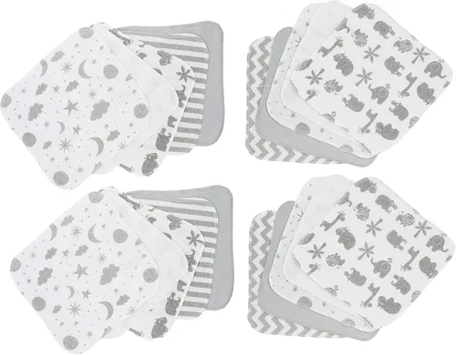 Vista 29 de Spasilk Juego de toallitas para niños y niñas recién nacidos, juego de toallas de rizo suave, paquete de 10, burbujas aguamarina, (010-1201)