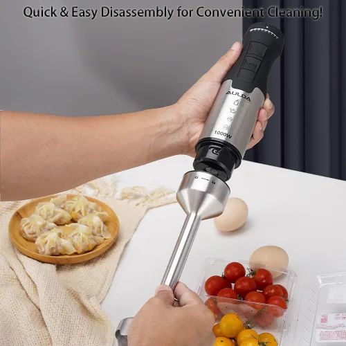 Vista 2 de Batidora eléctrica de inmersión de 1000 W, batidora de mano de 20 velocidades con mango ergonómico, batidora de mano para batidos, alimentos