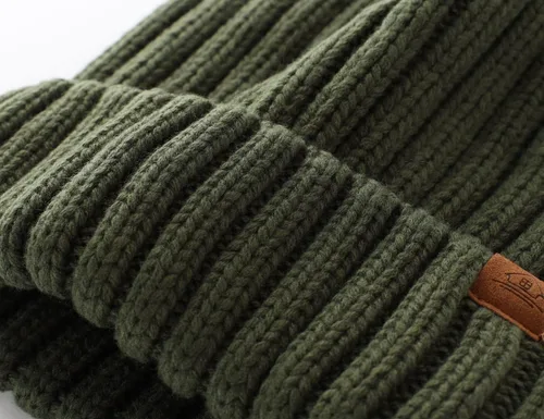 Vista 6 de Home Prefer Gorro de invierno para hombre, con forro polar de lana, gorro de punto cálido