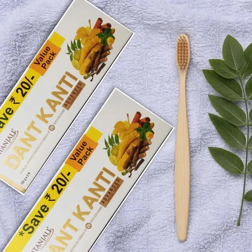 Vista 3 de Patanjali Dant Kanti Crema Dental Avanzada, 3.53 oz x 2N Combo