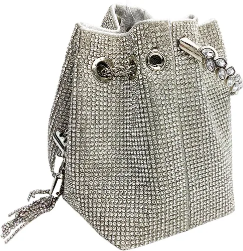 Vista 2 de Bolsas de diamantes de imitación para mujer, bolso de mano con lentejuelas brillantes, bolso de noche para boda, cóctel, graduación, fiesta, club