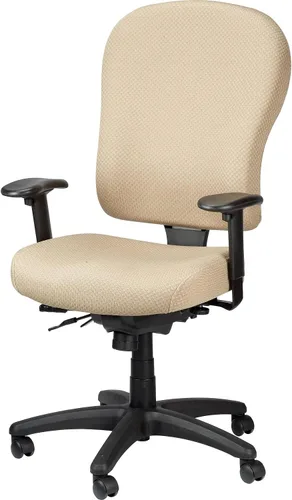 Vista 4 de Tempur-Pedic Silla ergonómica de tela con respaldo medio, brazos ajustables, color beige