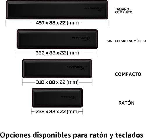 Vista 6 de HyperX Reposamuñecas - Compacto - Gel refrescante - Espuma viscoelástica - Antideslizante, Negro