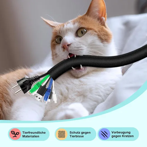 Vista 5 de AGPTEK Funda de cable, telar de alambre automotriz, resistente al calor, cubierta de protección de cable de tubo de manga dividida trenzada
