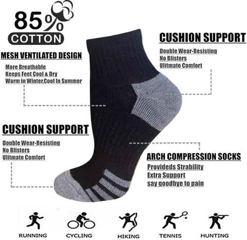 Vista 4 de Iseasoo Copper Compression Socks for Men & Women Circulation-Ankle Plantar Fasciitis Socks Support for Athletic Running