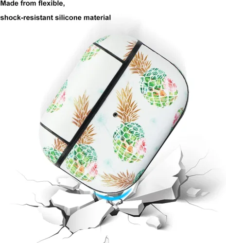 Vista 4 de Funda para Airpods Pro, bonita funda de piel con diseño de piña