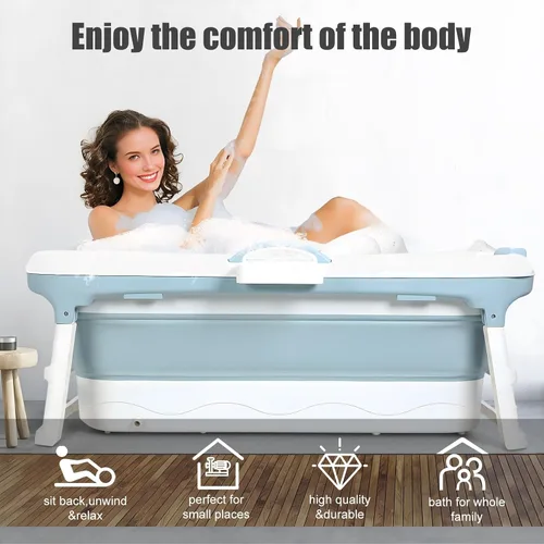 Vista 3 de Foldable Bathtub, Portable Tub for Adults, 46/50 inch Collapsible Tub