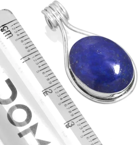 Vista 2 de JEWELOPORIUM Colgante de plata de ley 925 hecho a mano para mujer, 12 x 16 pulgadas, con piedras preciosas ovaladas, joyería de plata para regalo