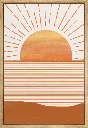 Vista 11 de SIGNFORD Lienzo enmarcado para pared, pinos sepia, bosques, bosques, naturaleza, ilustraciones de área silvestre, arte digital, arte moderno