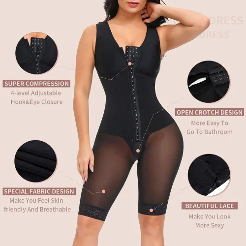 Vista 2 de M MYODRESS Fajas Colombianas Reductora y Moldeadora Levanta Cola Fajas de Cuerpo Completo para Mujeres Posparto Control de Abdomina
