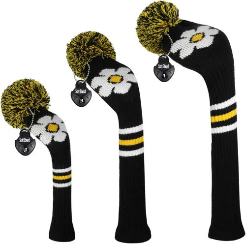 Vista 2 de Scott Edward Golf Headcovers for Woods Set of 3 Fits Well Driver(460cc) Fairway Wood and Hybrid(UT),Beautiful and Interesting Patterns