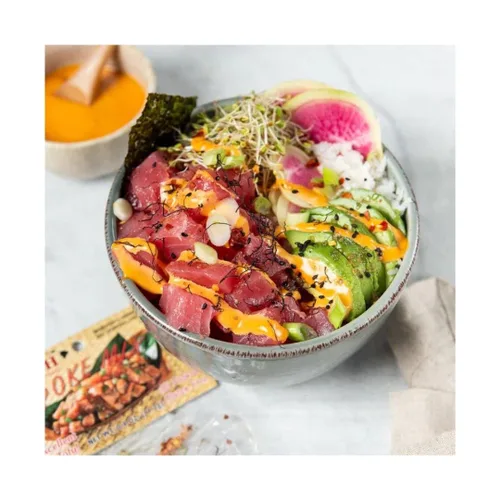Vista 4 de Hawaiian Poke Mix Paquete de 6 Mezcla de condimentos Hawaiian Ogo Sabor auténtico Todo natural Sin gluten Paquetes Paquete variado