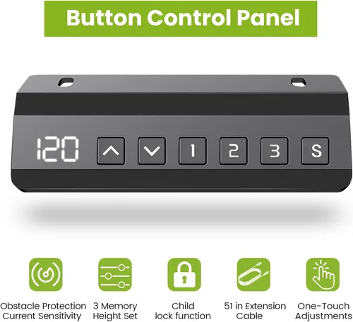 Vista 12 de farexon Marco de escritorio eléctrico de pie con bandeja de gestión de cables, ruedas y ganchos, escritorio de pie de doble motor resistente