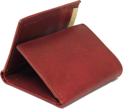 Vista 3 de Billetera de cuero genuino Billetera para hombre de 3 pliegues para hombre de piel 2z