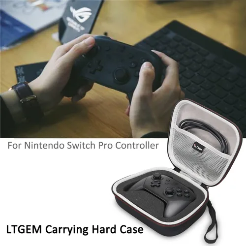 Vista 7 de LTGEM - Funda rígida para Nintendo Switch Pro Controller - Bolsa de almacenamiento de transporte protectora de viaje