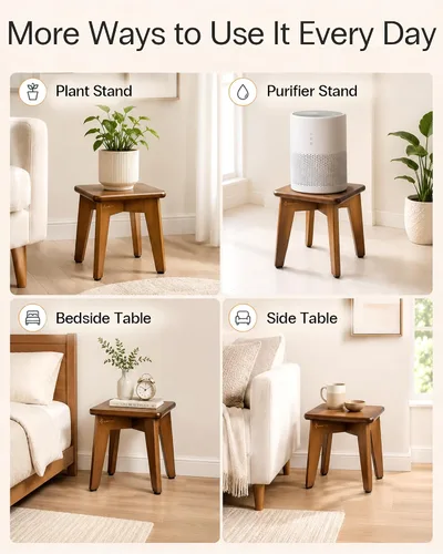 Vista 18 de StrongTek Taburete de Paso de Bambú Resistente con Pies Antideslizantes, Montaje Fácil, Capacidad de 350 LBS, Ideal para Niños y Adultos, Perfecto