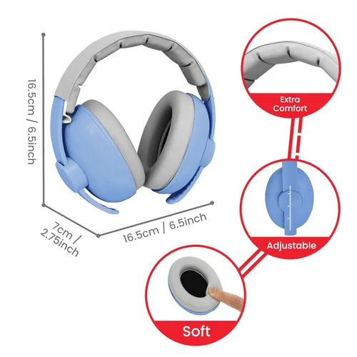 Vista 85 de Auriculares de bebé para protección contra el ruido, color blanco