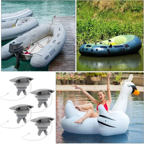 Vista 2 de SEWACC 4 unids válvula de aire inflable barco espiral tapones de aire reemplazo kayak tornillo válvula cubierta para goma bote balsa kayak barco