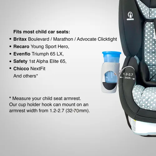 Vista 5 de Portavasos infantil para asientos de automóvil convertibles - Compatible con Britax ClickTight Marathon, Boulevard, Advocate