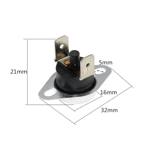 Vista 3 de 10PCS KSD301 KSD303 10A 45 150 C Degrees Celsius Manual Reset Thermostat Normally Closed Temperature Switch (Color : 90C)(100c)