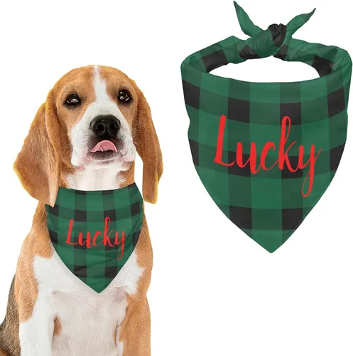 Vista 46 de Bandana personalizada para perro con nombre de poliéster, bandana personalizada para perro, triángulo, bufanda personalizada para mascotas