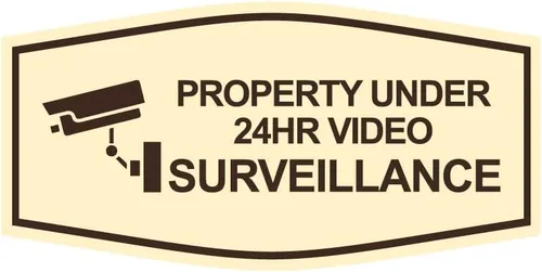 Vista 13 de Fancy Property - Señal de videovigilancia (cámara) de menos de 24 horas (negro) - Pequeño (paquete de 1)