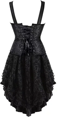 Vista 3 de Steampunk Corsé, Vestido para Mujer, Bustier, Lencería, Falda, Conjunto Gótico, traje de pirata