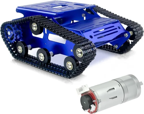 Vista 9 de Kit de chasis de coche robot inteligente, chasis de tanque grande de metal completo con motores de 2WD para Arduino Raspberry Pi Jetson Python DIY