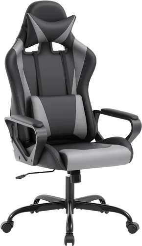 Vista 11 de FDW Gaming Chair PU Leather Computer Chair Executive Headrest Lumbar Support Ergonomic Racing Desk Chair with Armrests 360° Swivel & Caster Five Blue