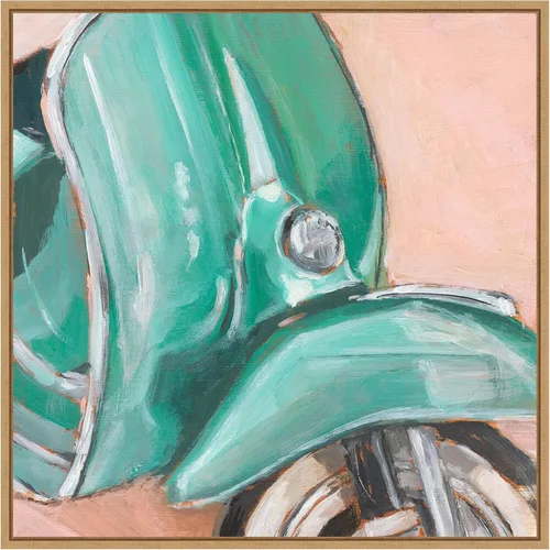 Vista 9 de Amanti Art Framed Canvas Wall Art 16x16 Retro Scooter IV by Ethan Harper, Framed Wall Art Canvas, Transportation Artwork, Traditional Decor, Small