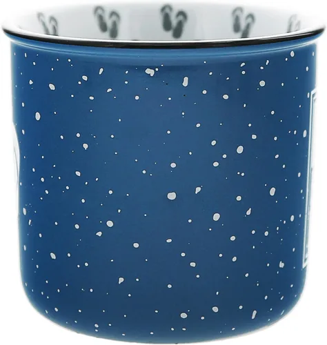 Vista 2 de Pavilion Gift Company - Taza de cerámica de 18 onzas, color azul con acabado moteado, taza de café duradera de pared gruesa estilo campamento, taza