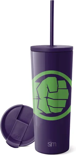 Vista 12 de Simple Modern - Vaso aislado con tapa abatible y tapa con pajilla de Los Vengadores de Marvel, botella de agua reutilizable de acero inoxidable