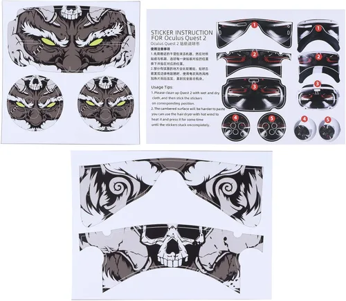 Vista 7 de Eboxer VR Glasses Skin Sticker for Oculus Quest 2 VR Headsets and Controller Sticker for Oculus Quest 2 Protective Decal Virtual Reality Protective