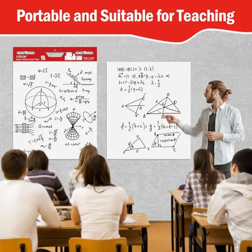 Vista 5 de VISCOO Thickened Sticky Easel Pad, 20 x 23 Inches Flip Chart Paper for Teachers,Giant Self-Stick Chart Paper for Wall, Anchor Chart Paper for Office