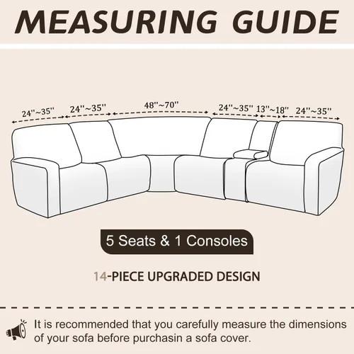 Vista 545 de Arfntevss Fundas de sofá seccional reclinable de terciopelo, Funda de sofá seccional de esquina para sofá reclinable, Funda elástica suave