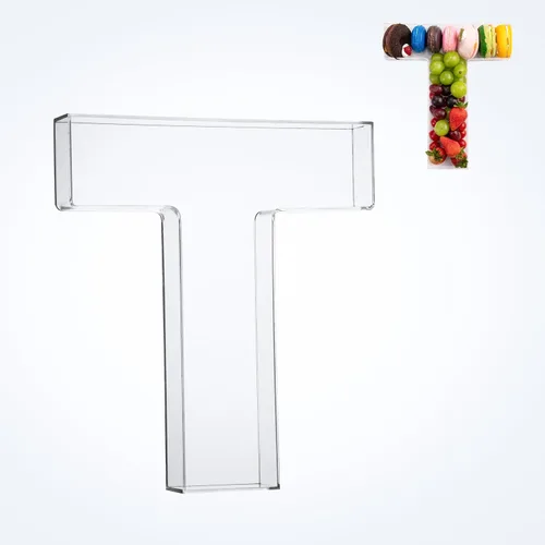 Vista 25 de Bandeja de 11" de Acrílico con Letras y Números – Bandeja Reutilizable y Rellenable para Aperitivos de Charcutería, Caja de Servir Postres