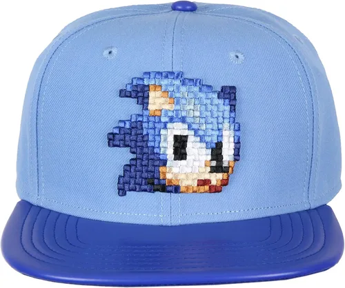 Vista 2 de Sonic The Hedgehog Sombrero - Sonic Pixel Face Gorra ajustable Snapback