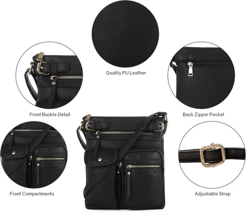 Vista 5 de Bolso tipo bandolera para mujer SG SUGU Katie, liviano, con varios bolsillos