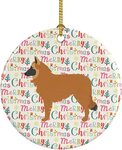 Vista 43 de Caroline's Treasures Affenpinscher - Adorno de cerámica con texto en inglés "Merry Christmas", multicolor para colgar en el árbol de Navidad