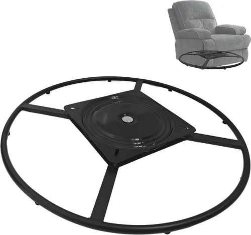 Vista 9 de Repuesto de base de anillo giratorio reclinable de 20 pulgadas con placa, muebles resistentes, sofá, silla, partes inferiores giratorias