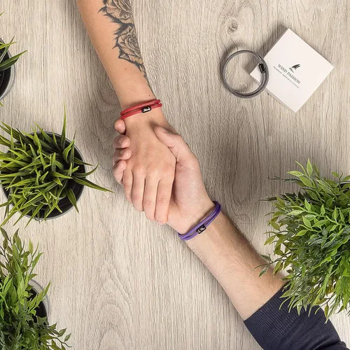 Vista 3 de Wind Passion - Pulsera de cuerda duradera con cierre magnético para hombres y mujeres, Corazón rojo, 44043835
