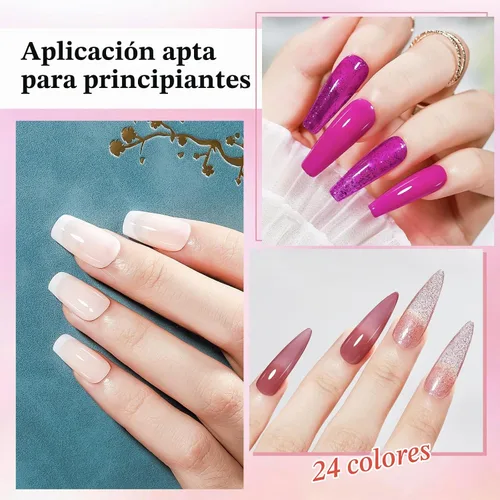 Vista 4 de Juego de esmaltes de uñas de secado rápido, 24 esmaltes de uñas regulares Juego de regalo para mujer de larga duración, color blanco, nude, rosa